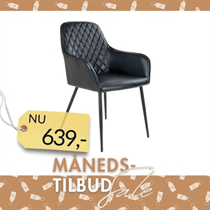 Harbo  - spisebordsstol, sort læder